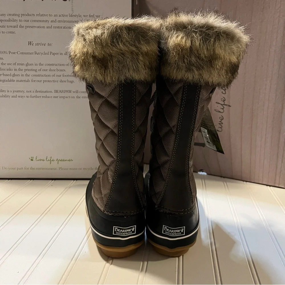 Bearpaw McKinley Boots Women’s Size 7 Brown Waterproof Boots NIB